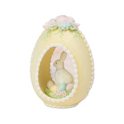 10" Resin Yellow Sugar Egg with Bunny