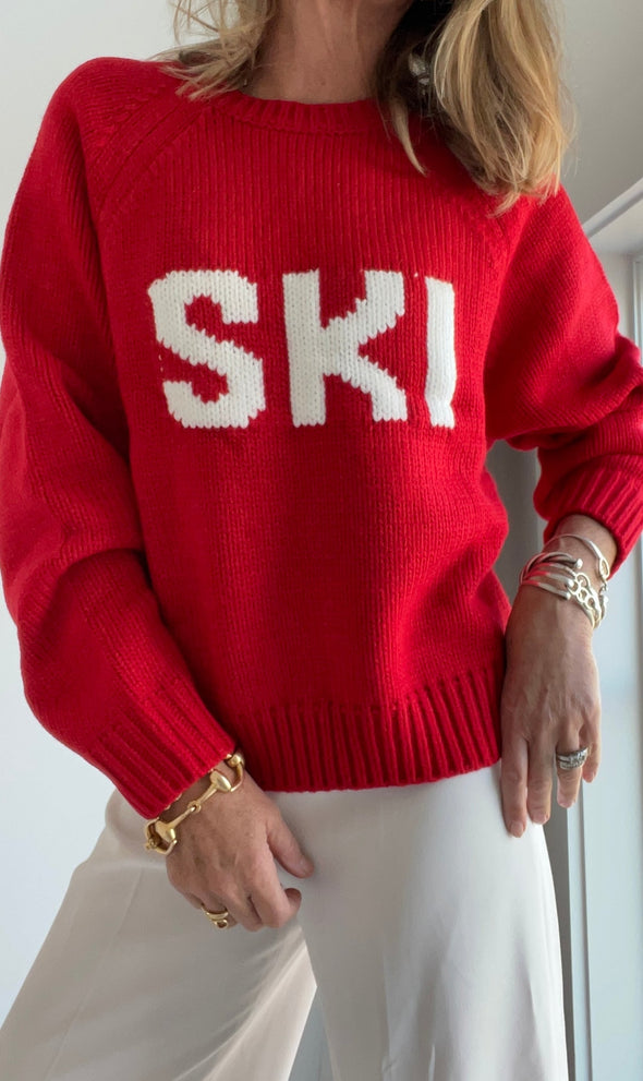 Chunky Red Ski Sweater