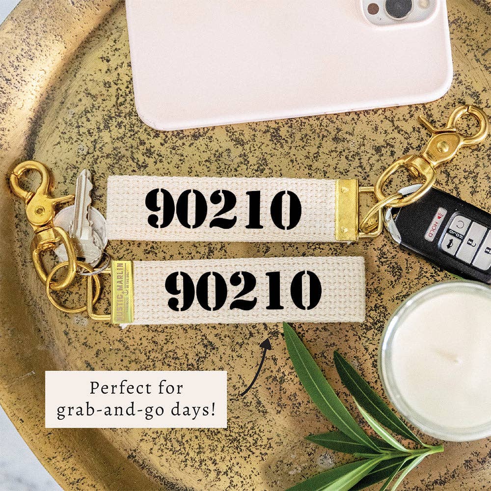 Zip Code Keychain: Black