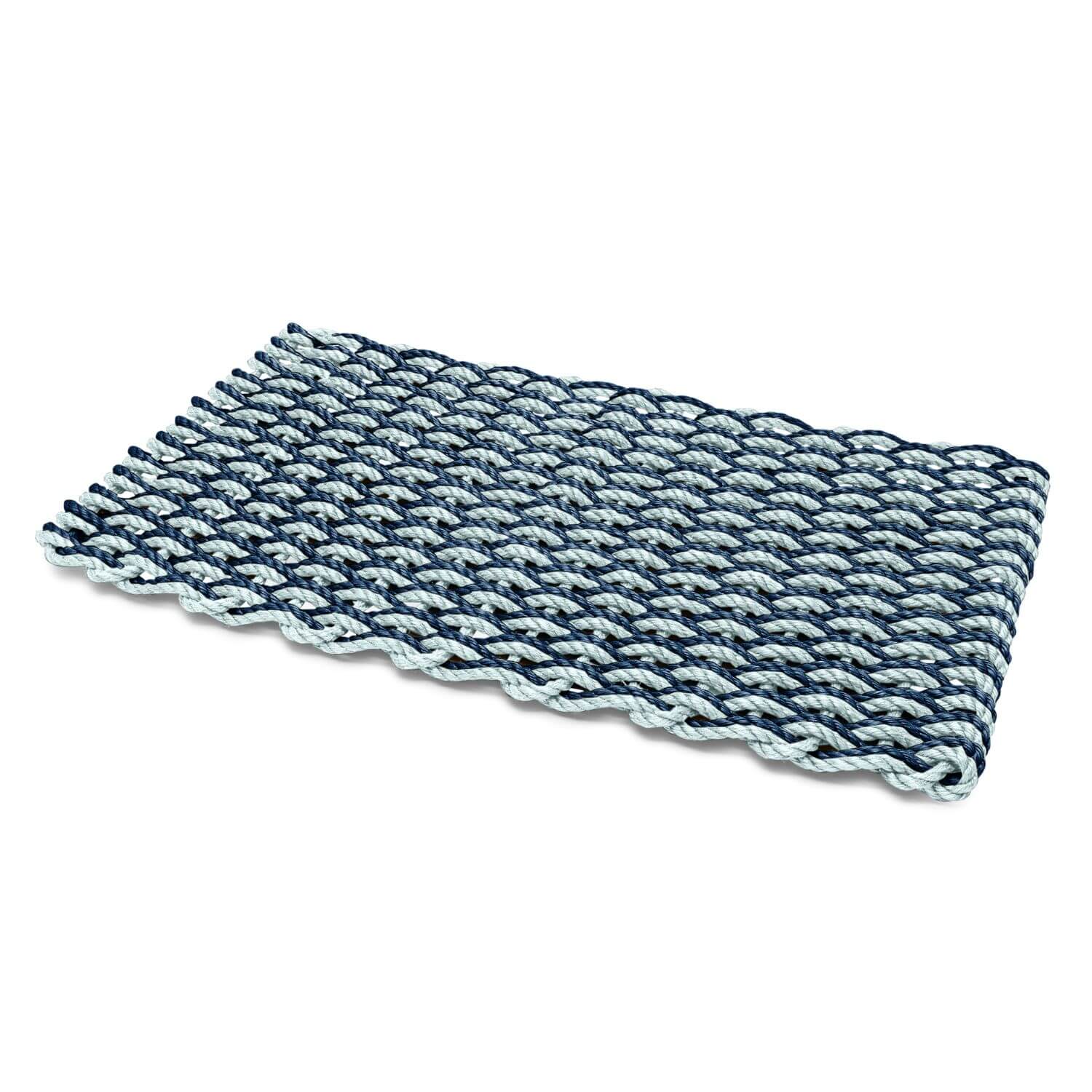 Lobster Rope Doormat: Navy & Seafoam: 24x36
