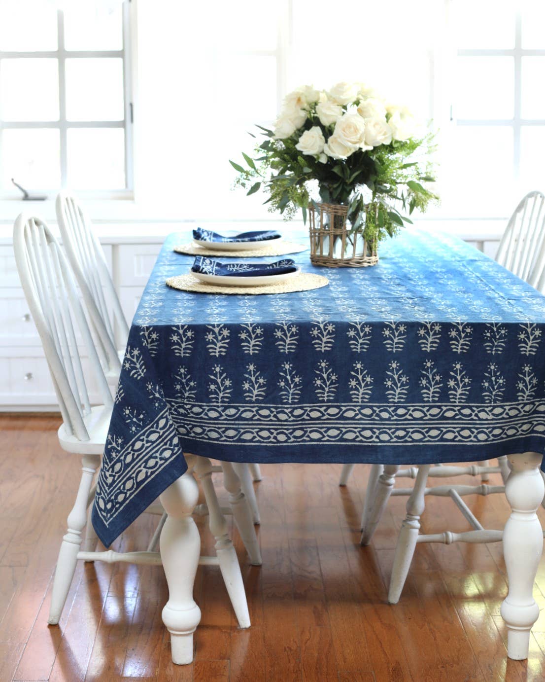 Lawrence Indigo Tablecloth: 60x60