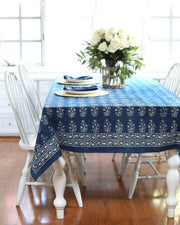 Lawrence Indigo Tablecloth: 60x60