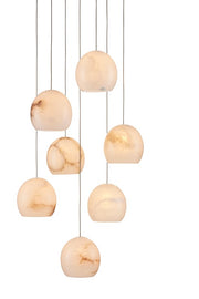 Lazio Multi-Drop Pendant Lighting Currey & Co 7-Light Round  