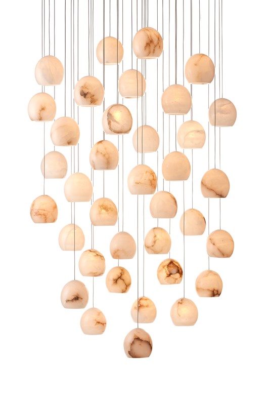 Lazio Multi-Drop Pendant Lighting Currey & Co 36-Light Round  