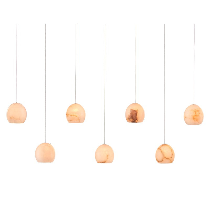 Lazio Multi-Drop Pendant Lighting Currey & Co 7-Light Rectangular  