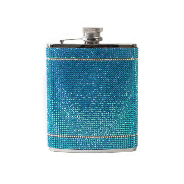 The Crystal Flask Drinkware/Barware Brouk & Co 6oz Blue/Silver 