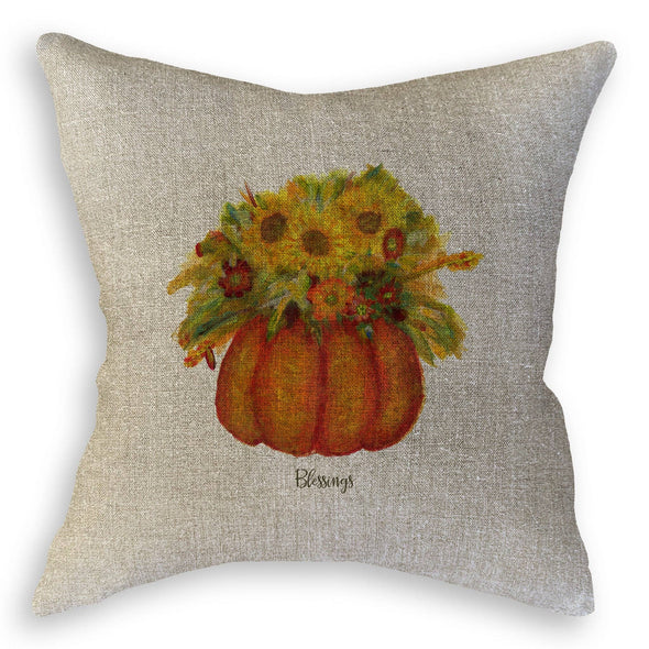 Pumpkin with Fall Flowers Guest Towel