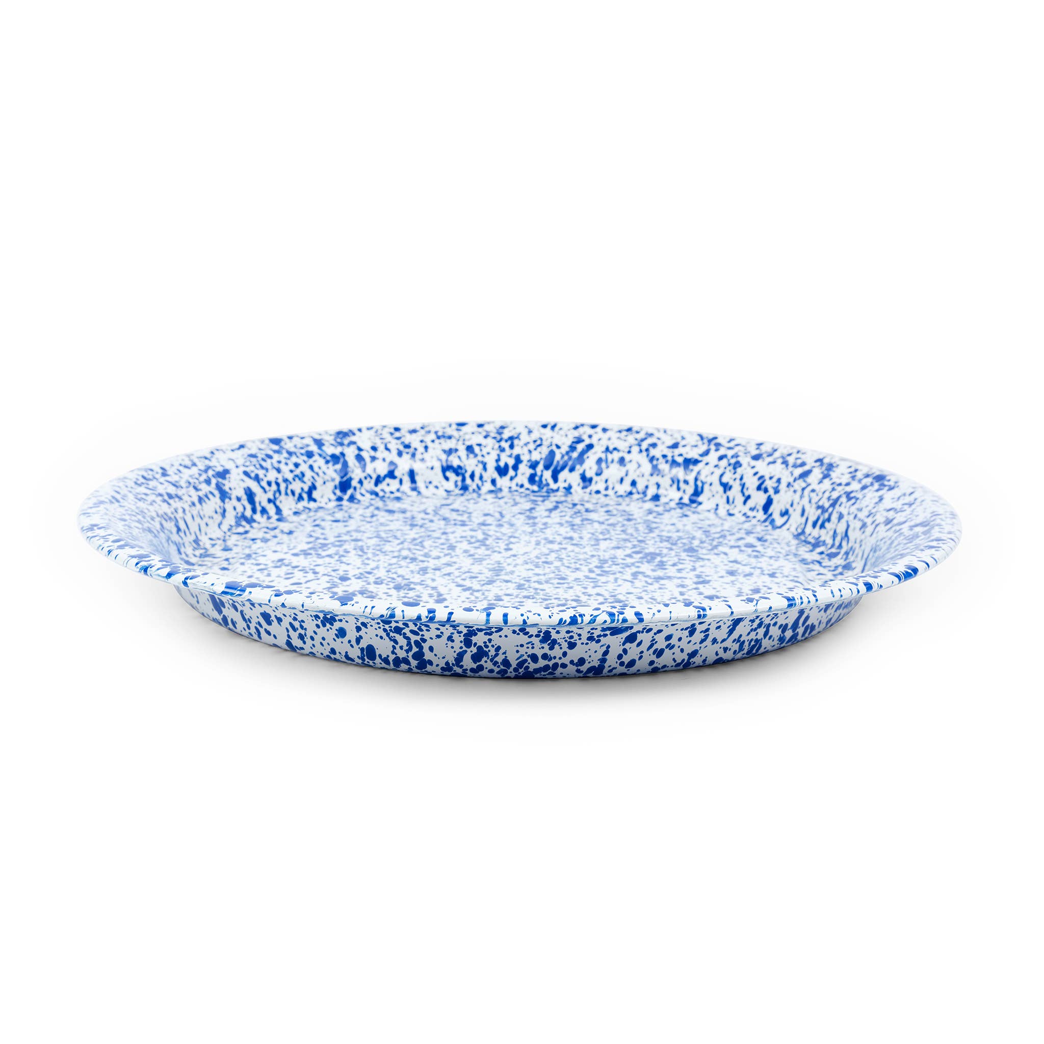Splatter Enamelware Large Round Tray