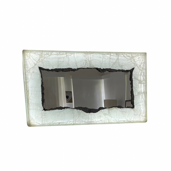 Lighted Quartz Onyx Mirror Home Decor Verona Prive Inc 60" x 40"  