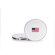 Enamelware US Flag Sandwich Plates