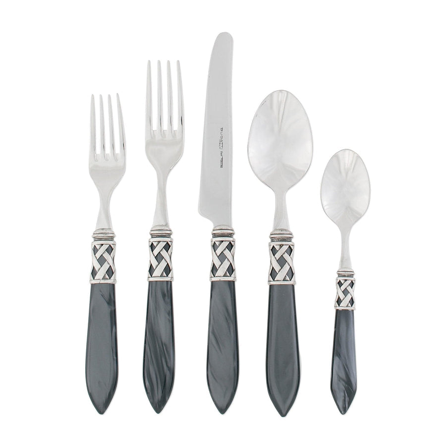 Aladdin Antique Five-Piece Place Setting Tabletop Vietri Charcoal Single Set 
