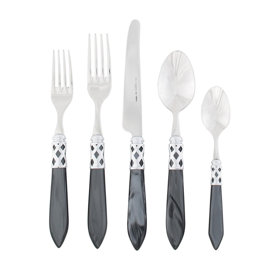 Aladdin Brilliant Five-Piece Place Setting Tabletop Vietri Charcoal  