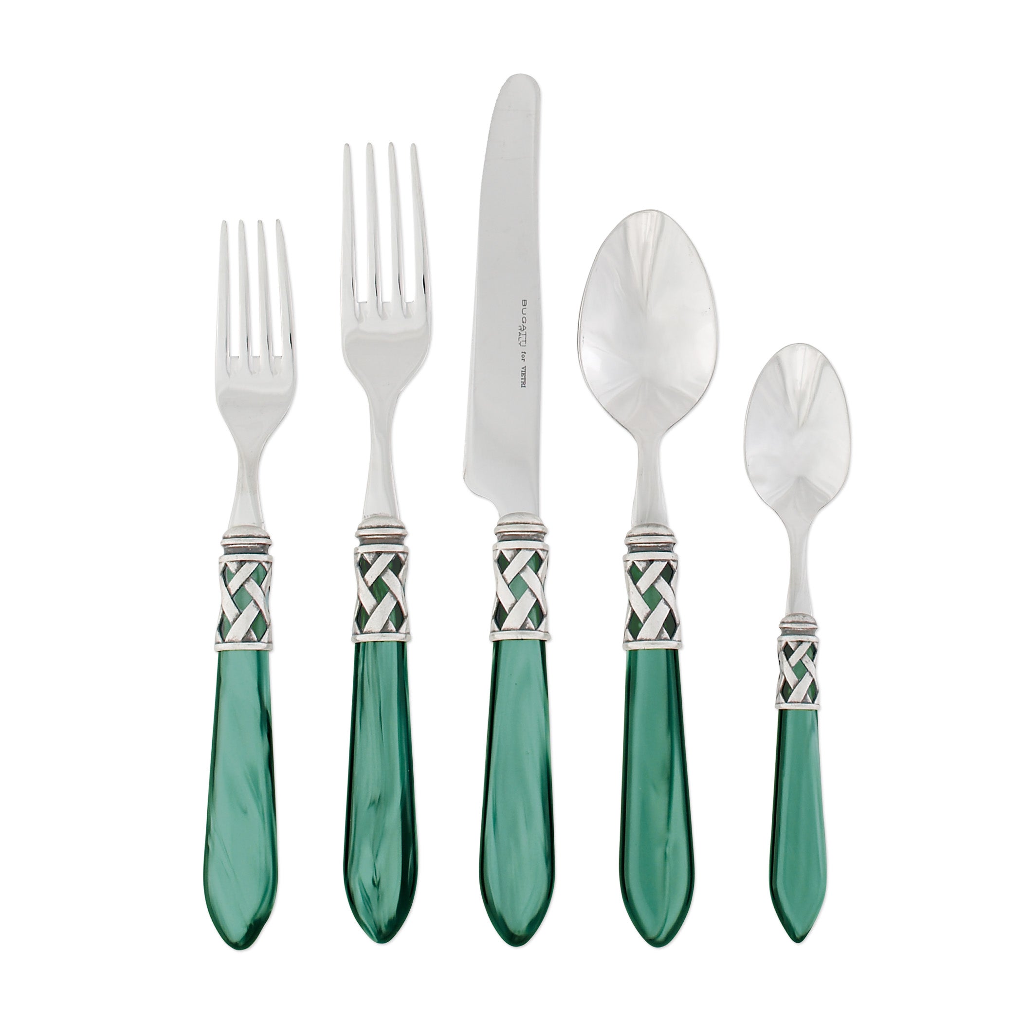 Aladdin Antique Five-Piece Place Setting Tabletop Vietri Green Single Set 