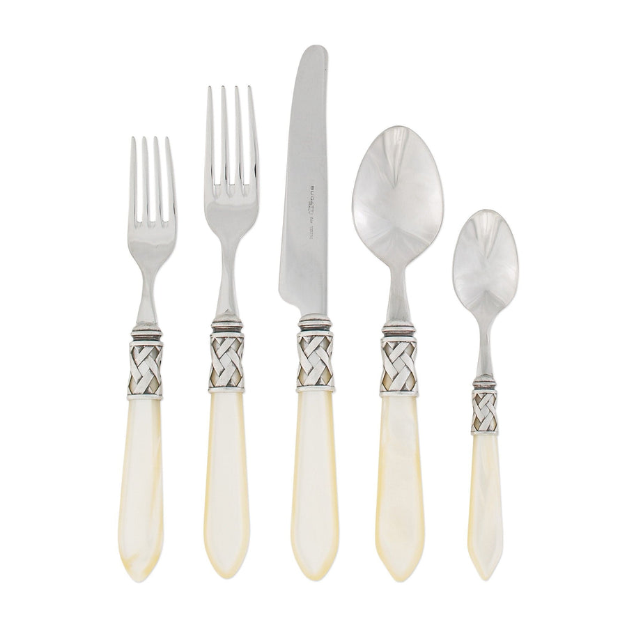 Aladdin Antique Five-Piece Place Setting Tabletop Vietri Ivory Single Set 