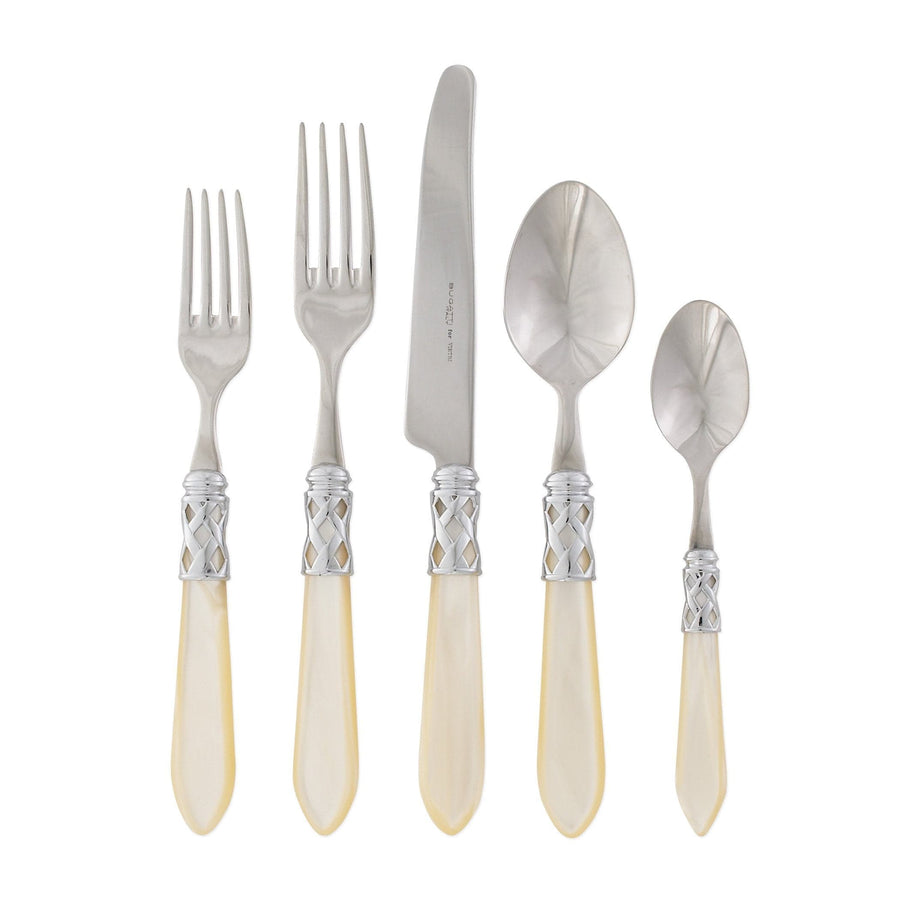 Aladdin Brilliant Five-Piece Place Setting Tabletop Vietri Ivory  