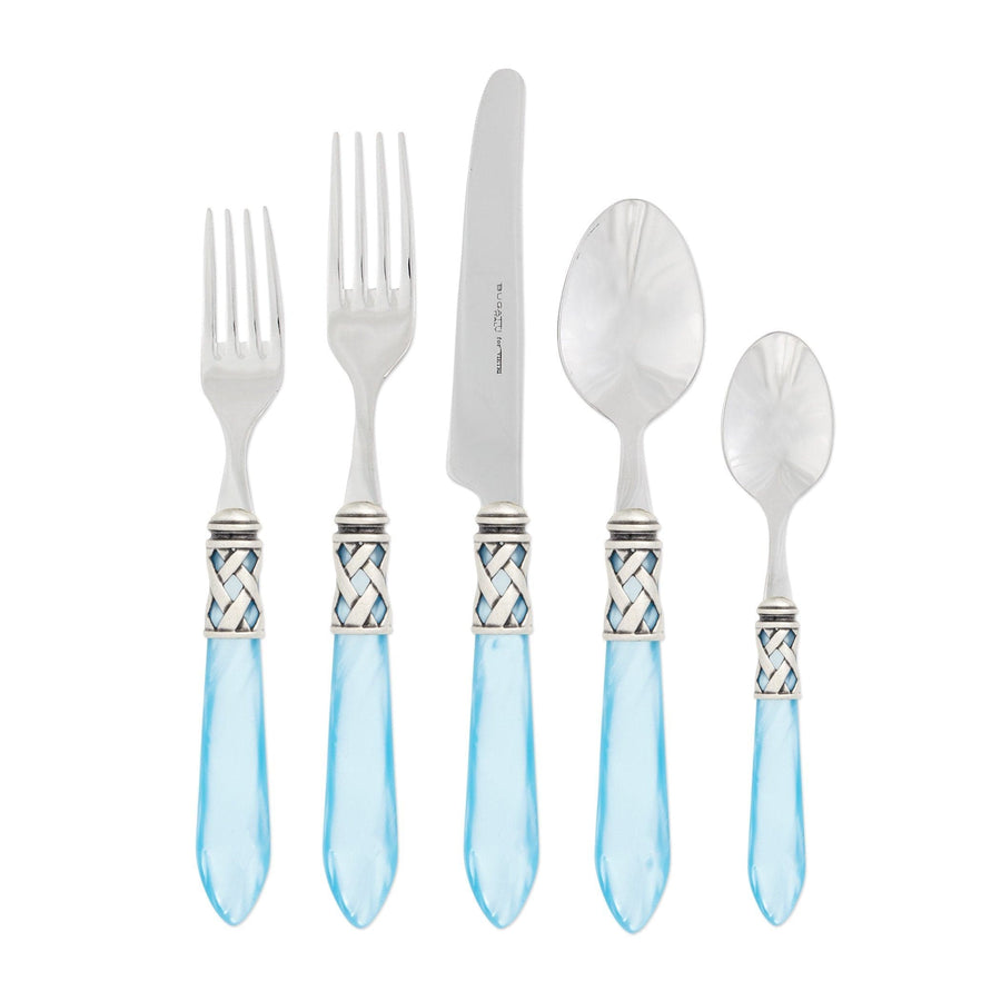 Aladdin Antique Five-Piece Place Setting Tabletop Vietri Light Blue Single Set 