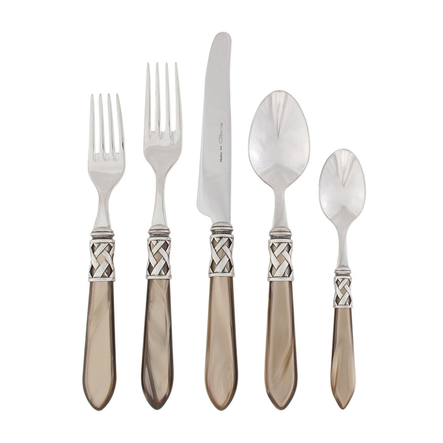 Aladdin Antique Five-Piece Place Setting Tabletop Vietri Taupe Single Set 