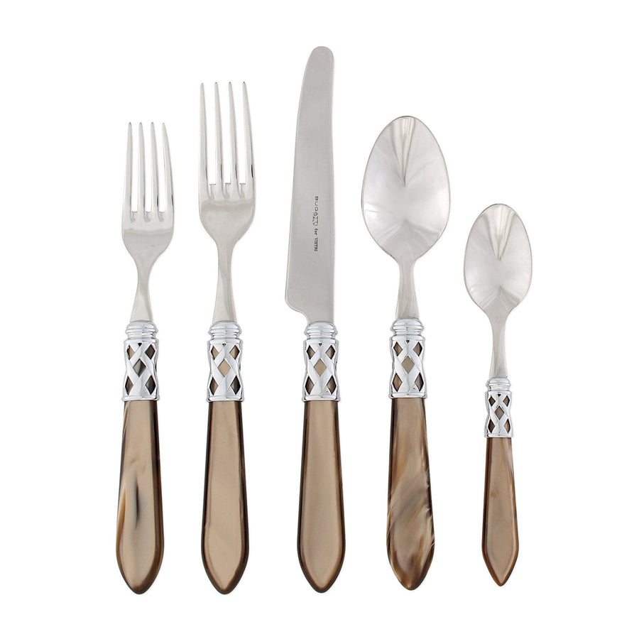 Aladdin Brilliant Five-Piece Place Setting Tabletop Vietri Taupe  