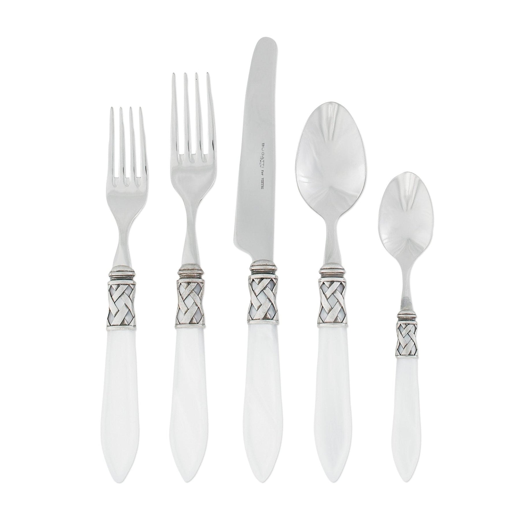 Aladdin Antique Five-Piece Place Setting Tabletop Vietri White Single Set 