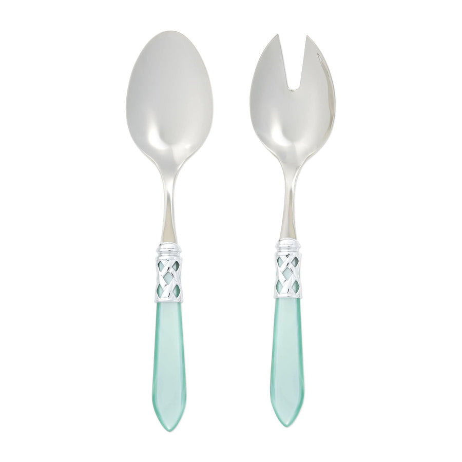 Aladdin Brilliant Salad Server Set Tabletop Vietri Aqua  