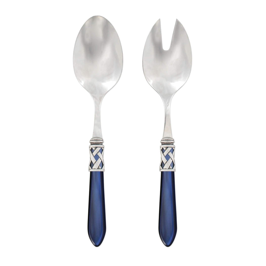 Aladdin Antique Salad Server Set Tabletop Vietri Blue  