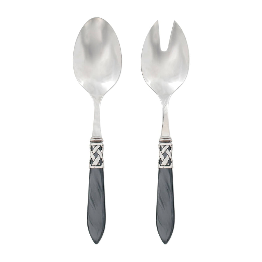 Aladdin Antique Salad Server Set Tabletop Vietri Charcoal  