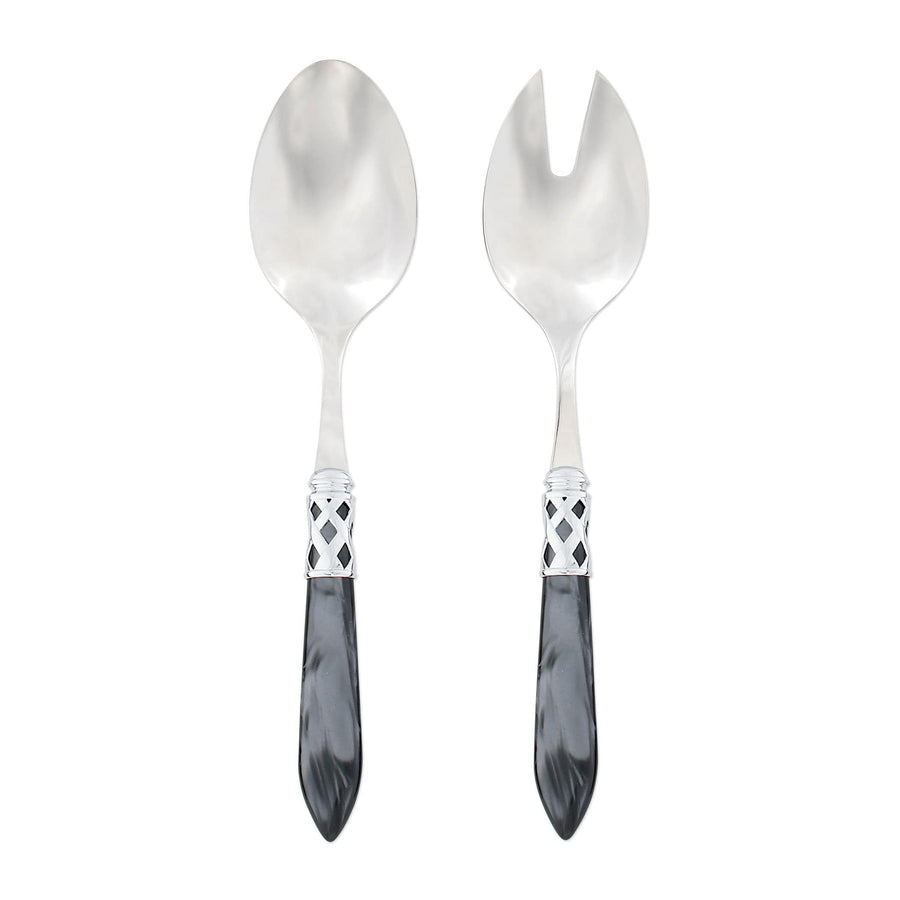 Aladdin Brilliant Salad Server Set Tabletop Vietri Charcoal  