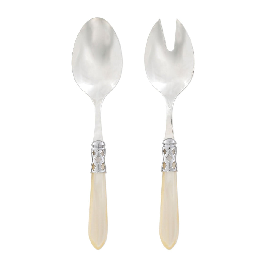 Aladdin Brilliant Salad Server Set Tabletop Vietri Ivory  