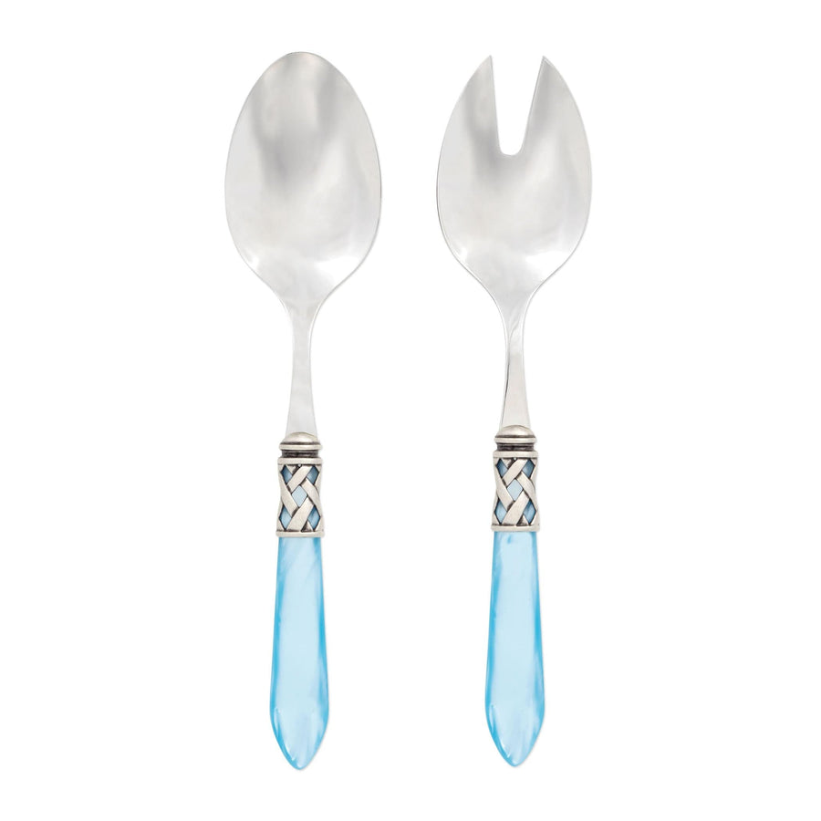 Aladdin Antique Salad Server Set Tabletop Vietri Light Blue  