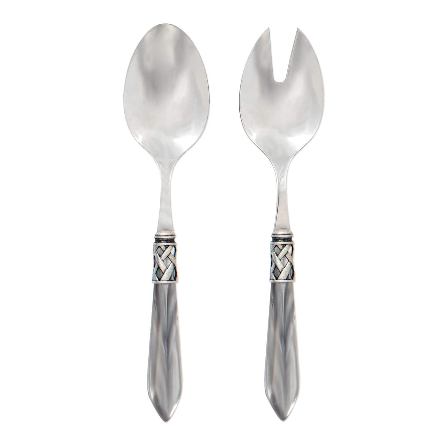 Aladdin Antique Salad Server Set Tabletop Vietri Light Grey  