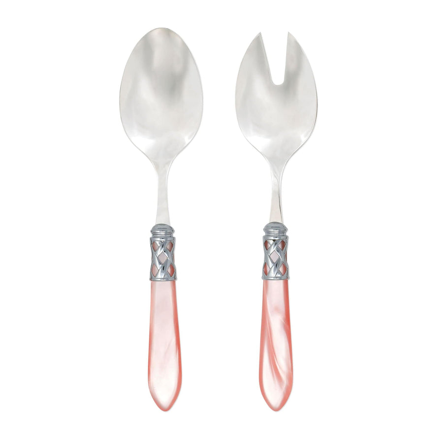 Aladdin Brilliant Salad Server Set Tabletop Vietri Light Pink  