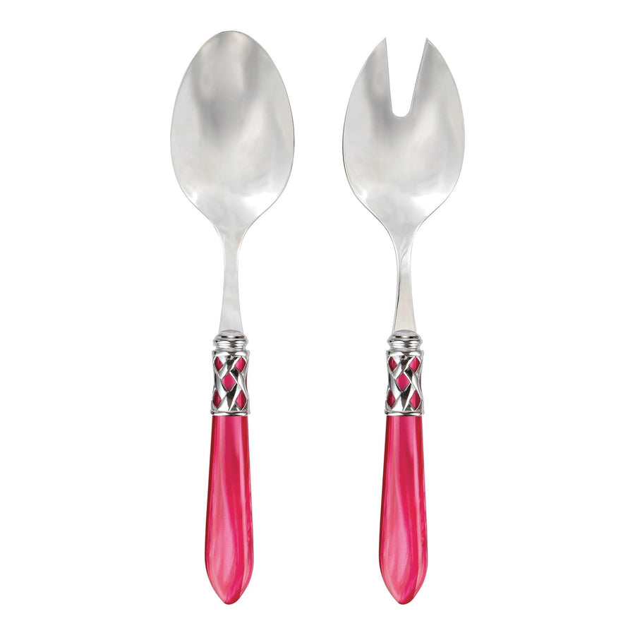 Aladdin Brilliant Salad Server Set Tabletop Vietri Raspberry  