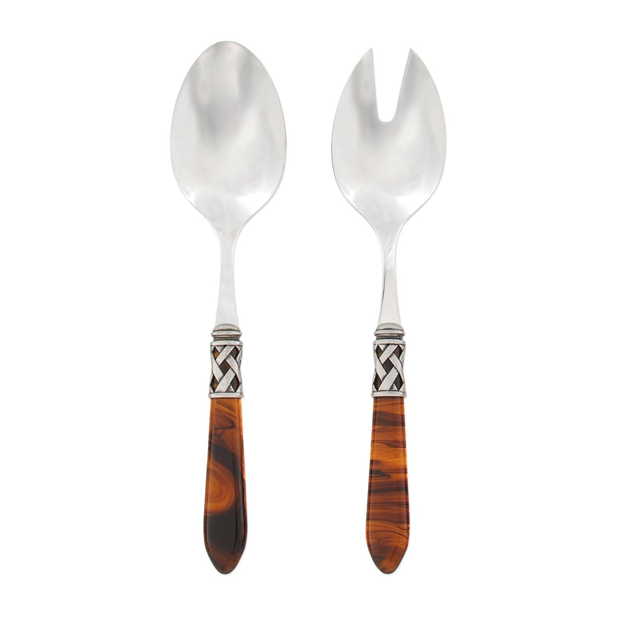 Aladdin Antique Salad Server Set Tabletop Vietri Tortoiseshell  