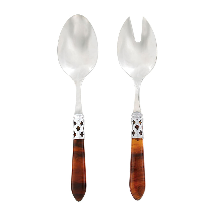 Aladdin Brilliant Salad Server Set Tabletop Vietri Tortoiseshell  