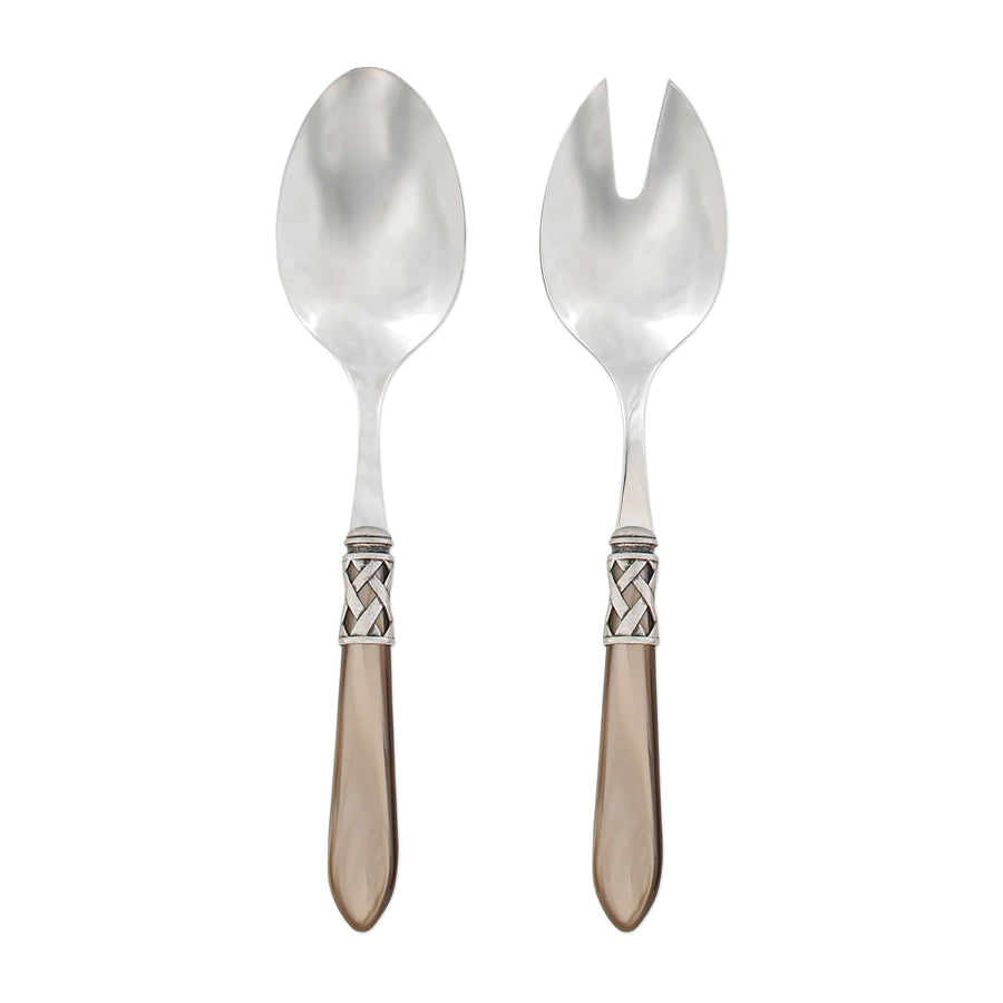 Aladdin Antique Salad Server Set Tabletop Vietri Taupe  