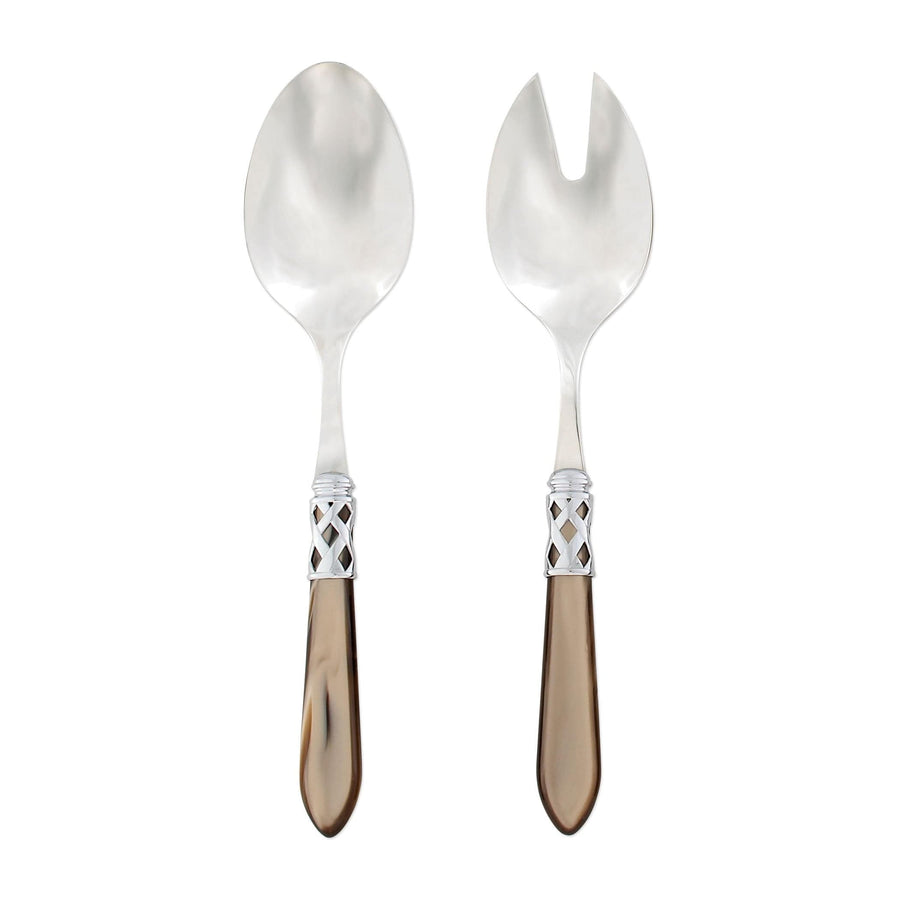 Aladdin Brilliant Salad Server Set Tabletop Vietri Taupe  