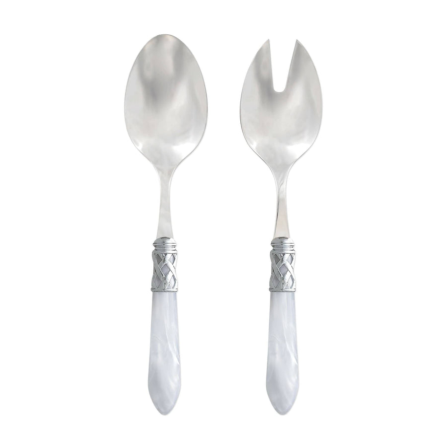 Aladdin Brilliant Salad Server Set Tabletop Vietri White  