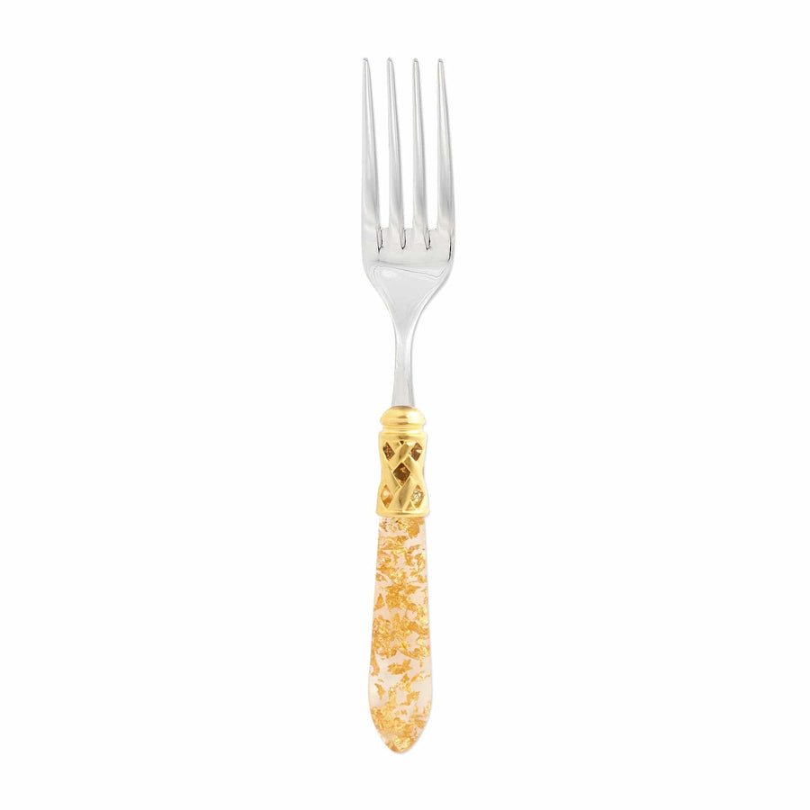 Aladdin Brilliant Serving Fork Tabletop Vietri Gold Fleck  