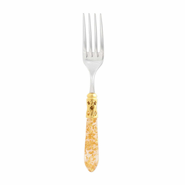 Aladdin Brilliant Serving Fork Tabletop Vietri Gold Fleck  