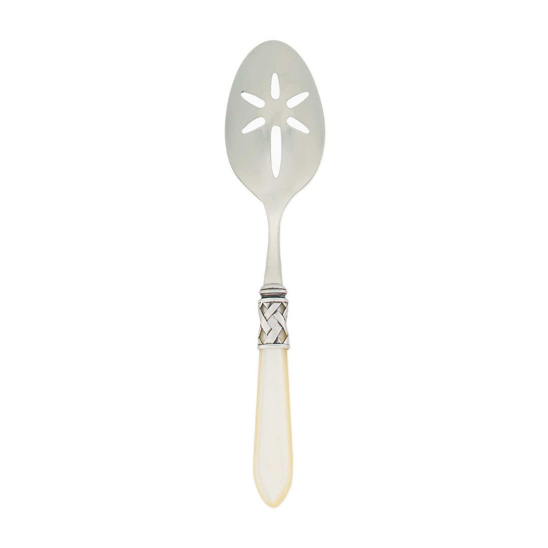 Aladdin Antique Slotted Serving Spoon Tabletop Vietri Ivory  