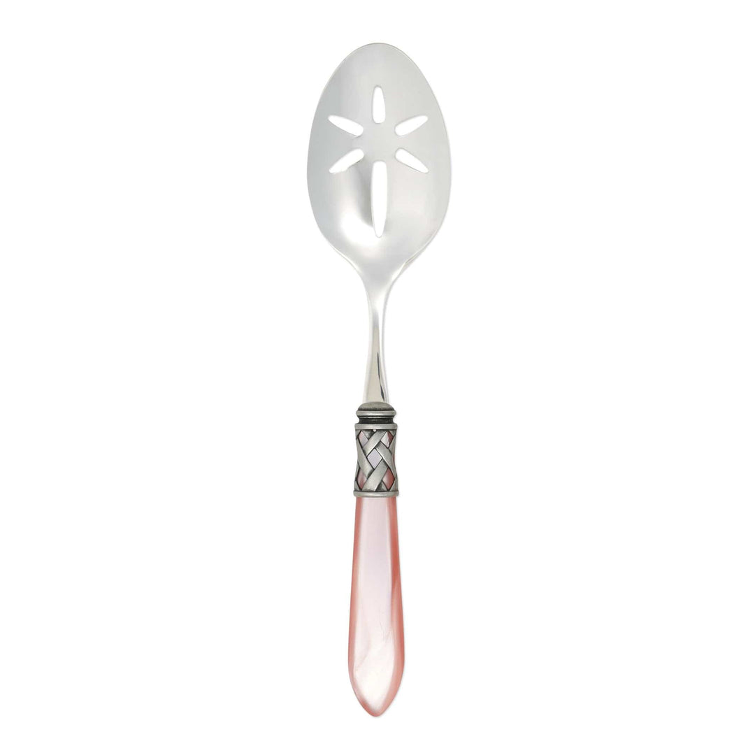 Aladdin Antique Slotted Serving Spoon Tabletop Vietri Light Pink  