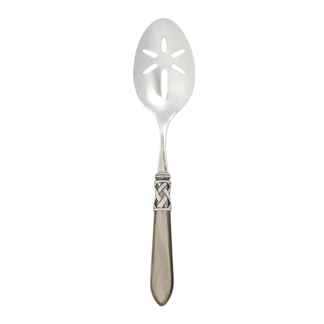 Aladdin Antique Slotted Serving Spoon Tabletop Vietri Taupe  