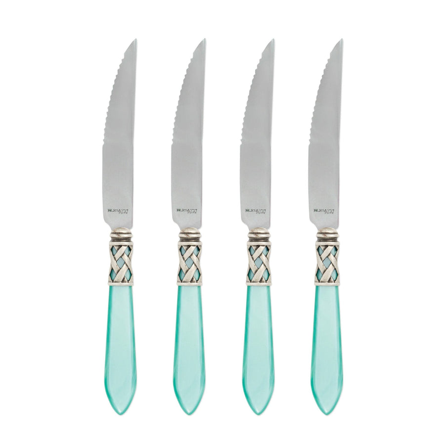 Aladdin Antique Steak Knife Tabletop Vietri Aqua Set of 4 