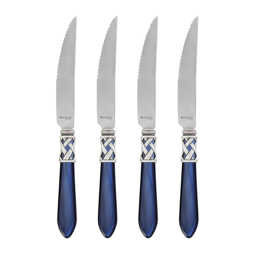 Aladdin Antique Steak Knife Tabletop Vietri Blue Set of 4 