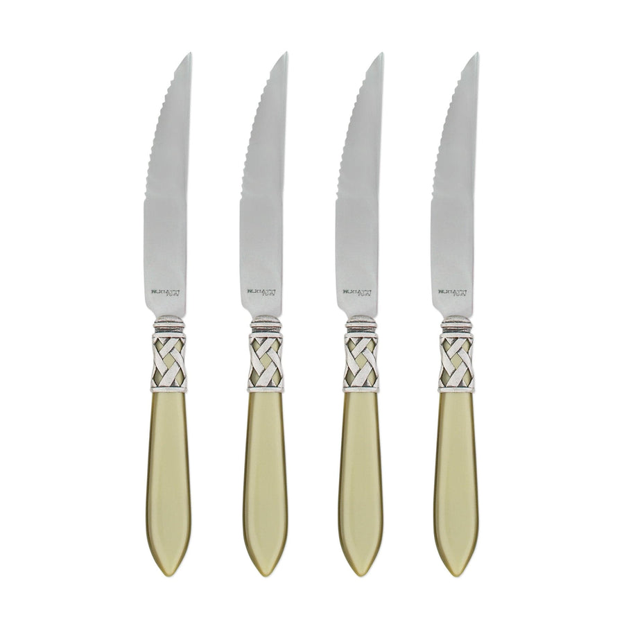 Aladdin Antique Steak Knife Tabletop Vietri Chartreuse Set of 4 