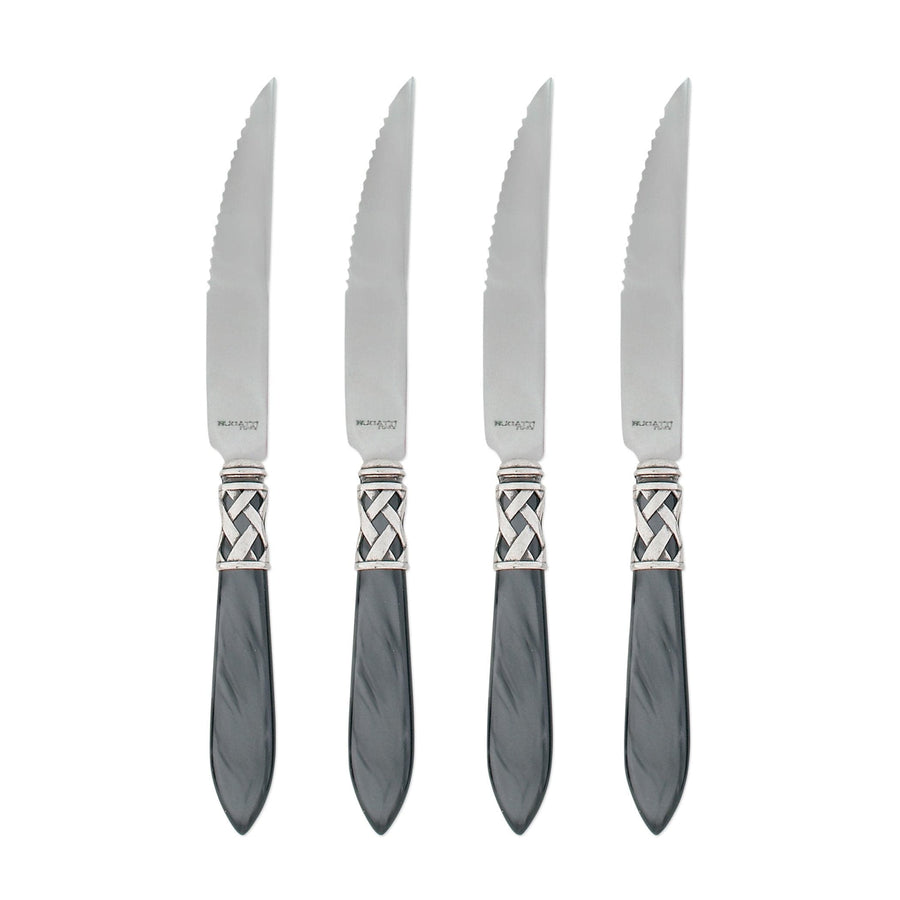 Aladdin Antique Steak Knife Tabletop Vietri Charcoal Set of 4 