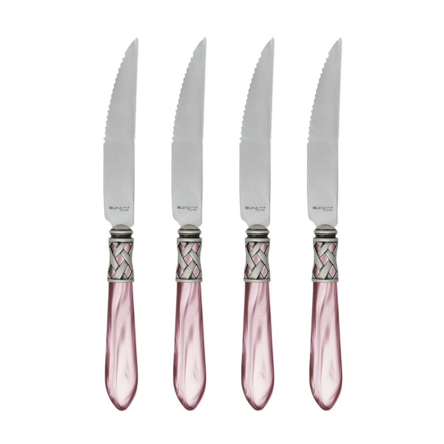 Aladdin Antique Steak Knife Tabletop Vietri Light Pink Set of 4 
