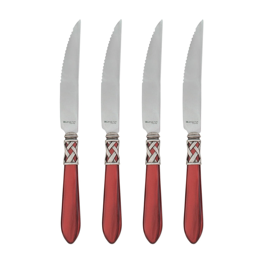 Aladdin Antique Steak Knife Tabletop Vietri Raspberry Set of 4 
