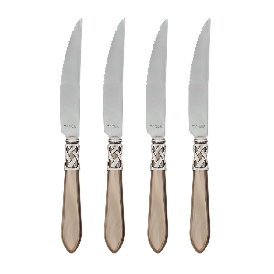 Aladdin Antique Steak Knife Tabletop Vietri Light Gray Set of 4 