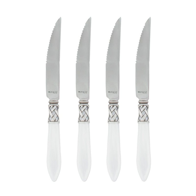 Aladdin Antique Steak Knife Tabletop Vietri White Set of 4 